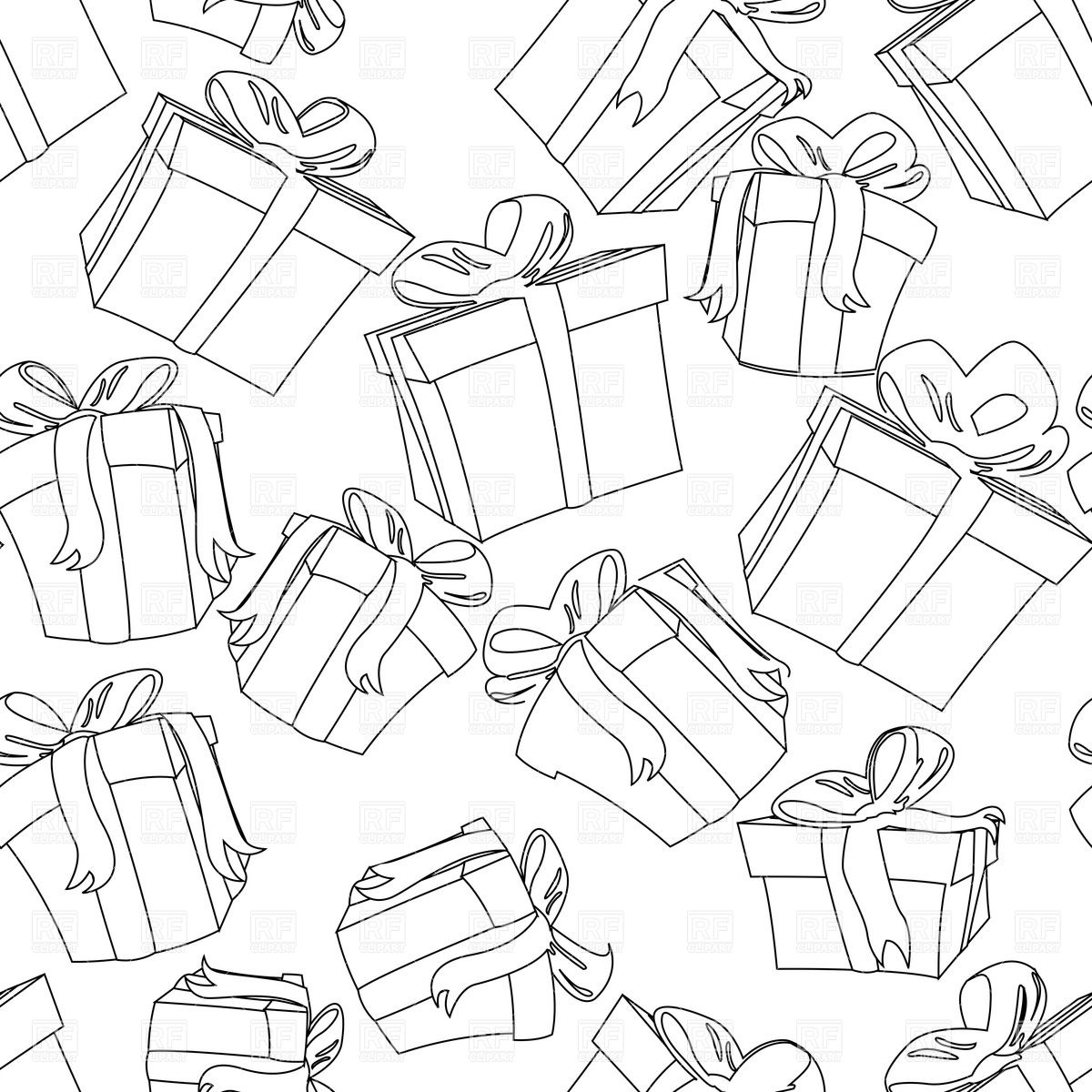 1200x1200 Seamless Pattern Made Of Sketch Gift Boxes Vector Image Vector - Boxes Sketch