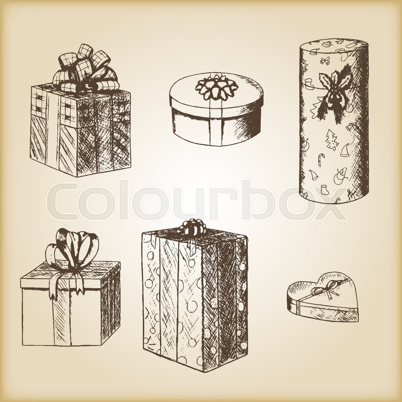 800x800 Brown Vintage Sketch - Boxes Sketch