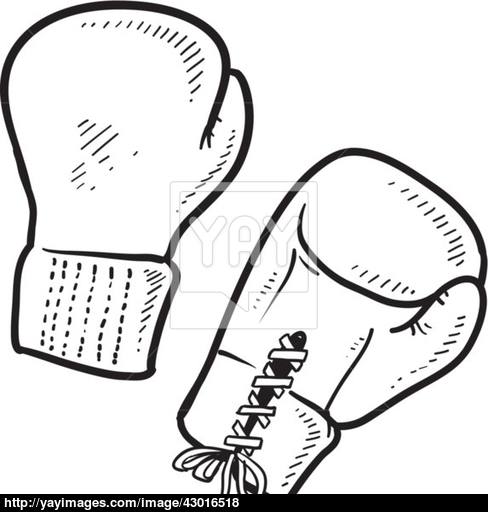 488x512 Boxing Gloves Sketch Vector - Boxing Gloves Sketch