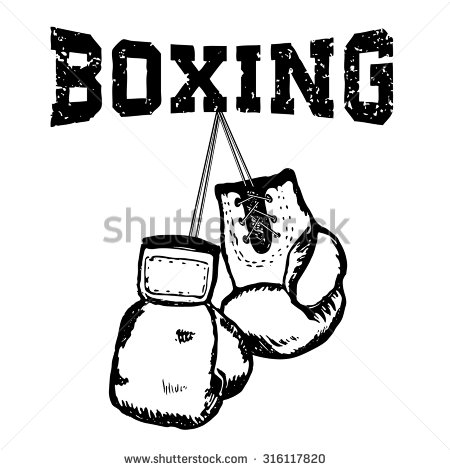 450x470 Black Clipart Boxing Glove - Boxing Gloves Sketch