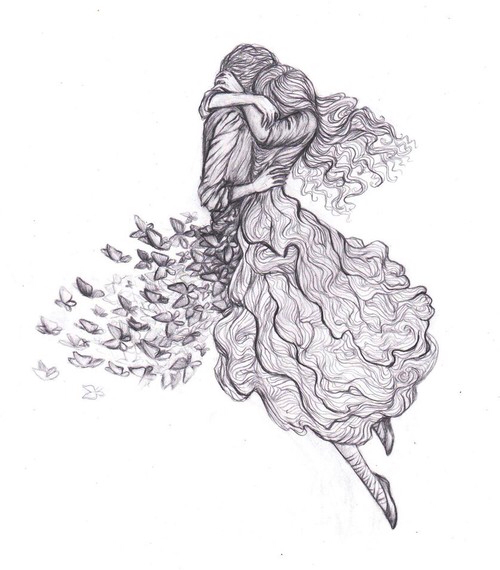 500x570 Hug Drawing, Pencil, Sketch, Colorful, Realistic Art Images - Boy And Girl Hugging Sketch