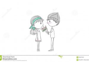 300x210 Cartoon Sketch Girl Boy Loving Girl - Boy Cartoon Sketch