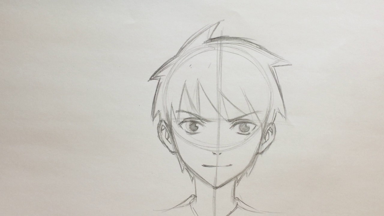1280x720 How To Draw Anime Boy Face [No Timelapse] - Boy Face Sketch