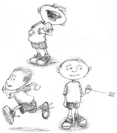 450x510 June 2008 Sketched Out - Boy Running Sketch