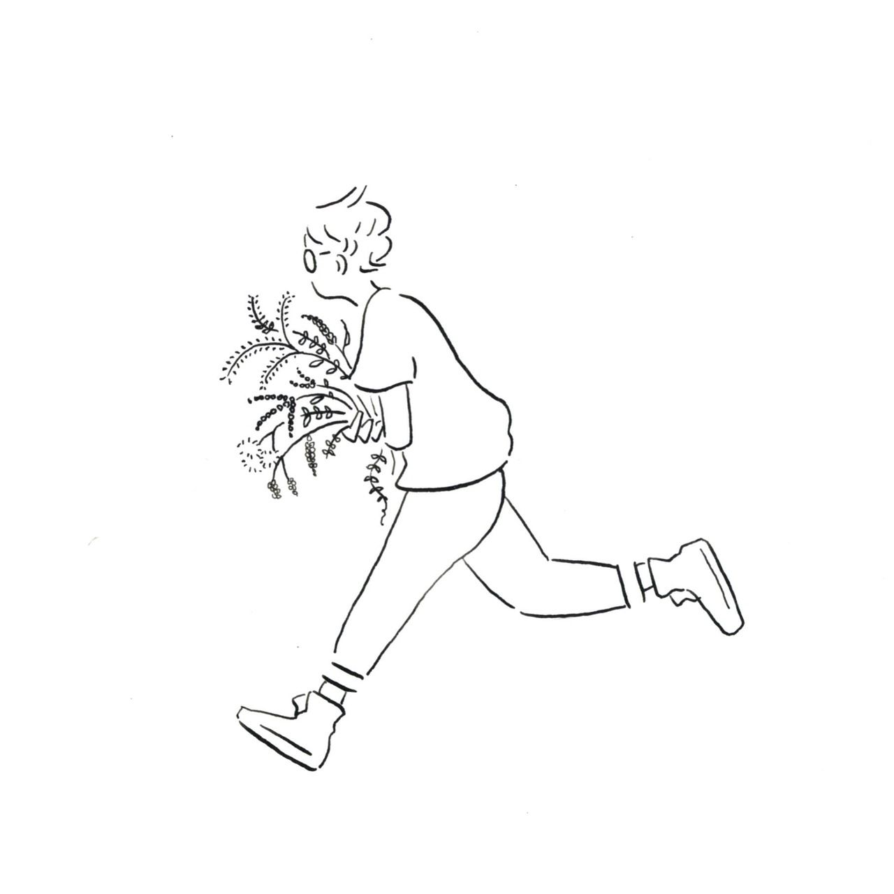 1280x1280 Obatasaki - Boy Running Sketch