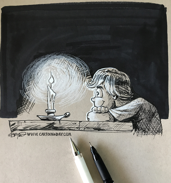 598x643 Boy And Candle Sketch Cartoon - Boy Sketch