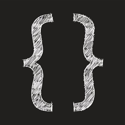 416x416 Curly Braces Sketch Stock Vectors - Braces Sketch