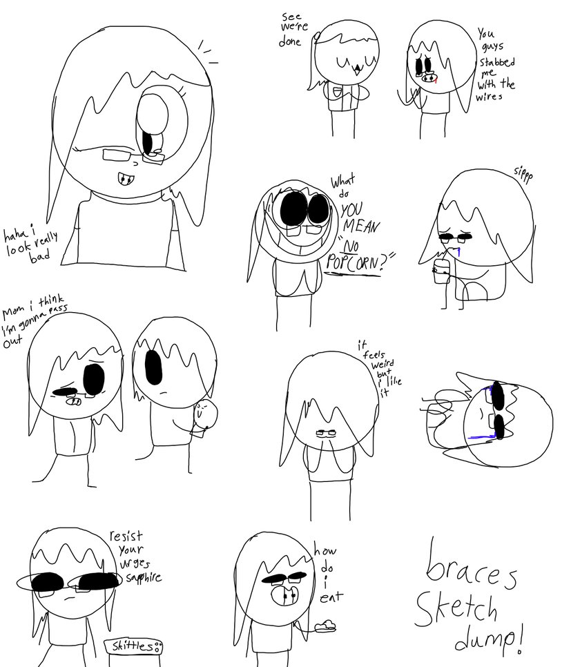 827x966 Braces Sketch Dump By Sapphireeternity - Braces Sketch