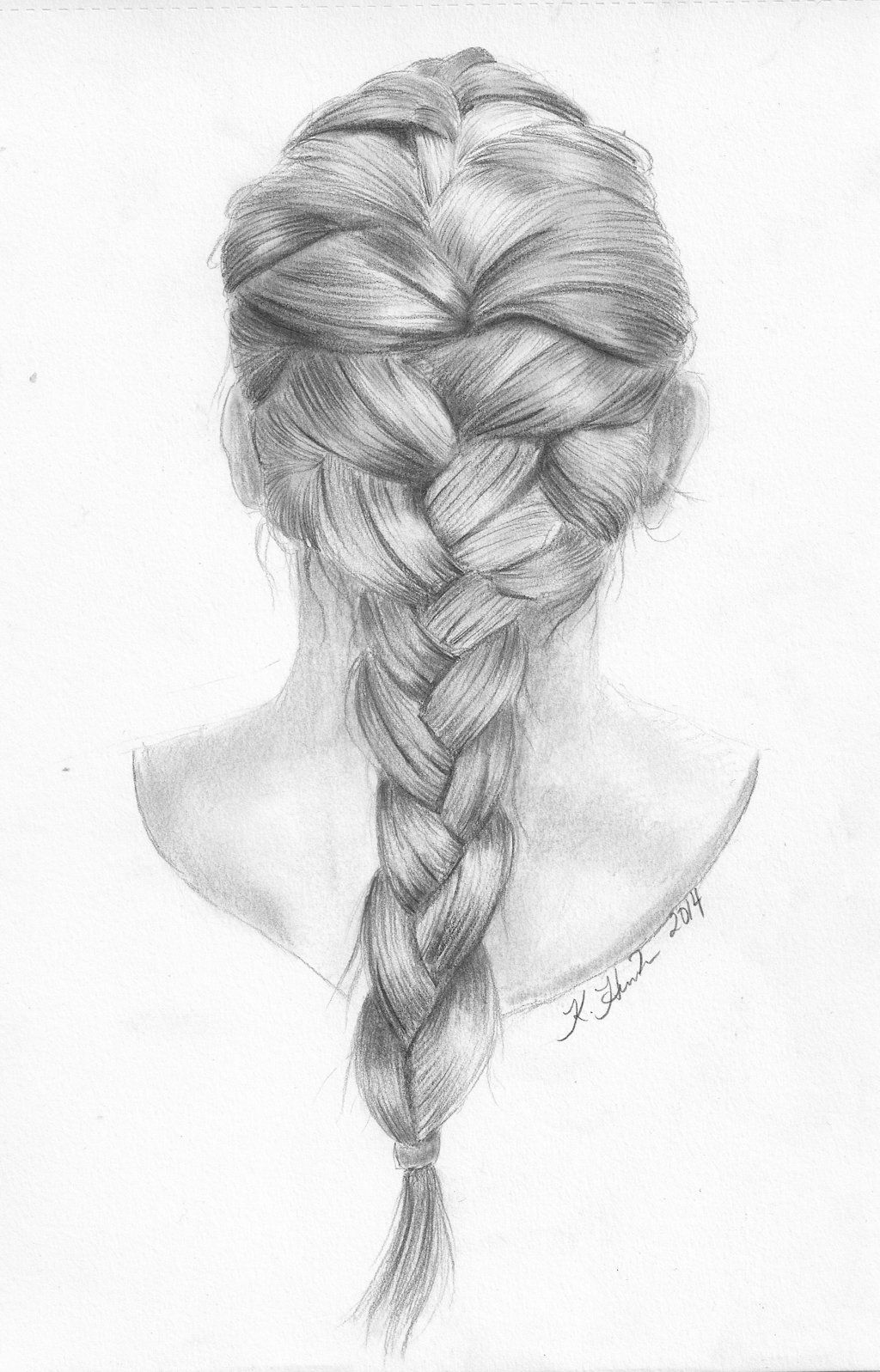 1024x1597 French Braid By On @ - Braid Sketch