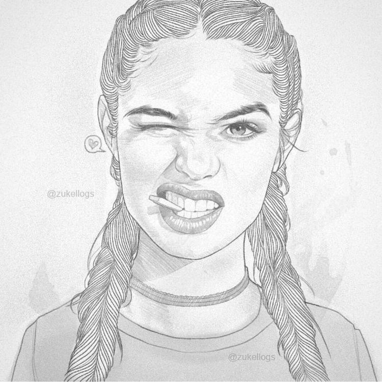 750x750 Quick Braid Sketch Throwback.where Is My Mind.mp3 Drawing - Braid Sketch