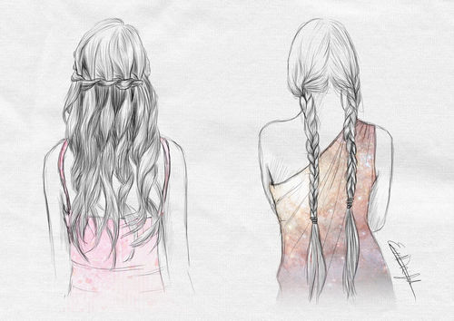 500x354 Sketches Uploaded By @1onovember On We Heart It - Braid Sketch