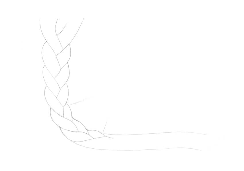 850x598 How To Draw A Braid - Braided Hair Sketch