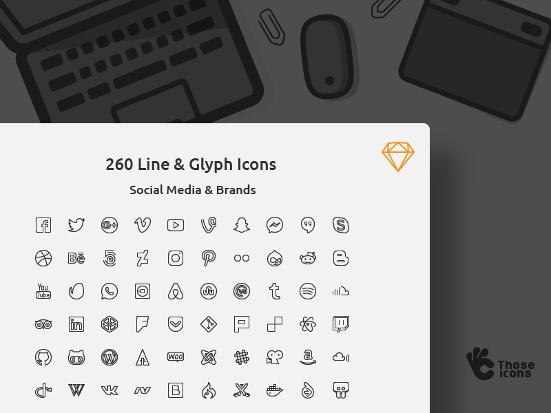 800x600 Social Media Brand Icons Sketch Freebie - Brand Sketch
