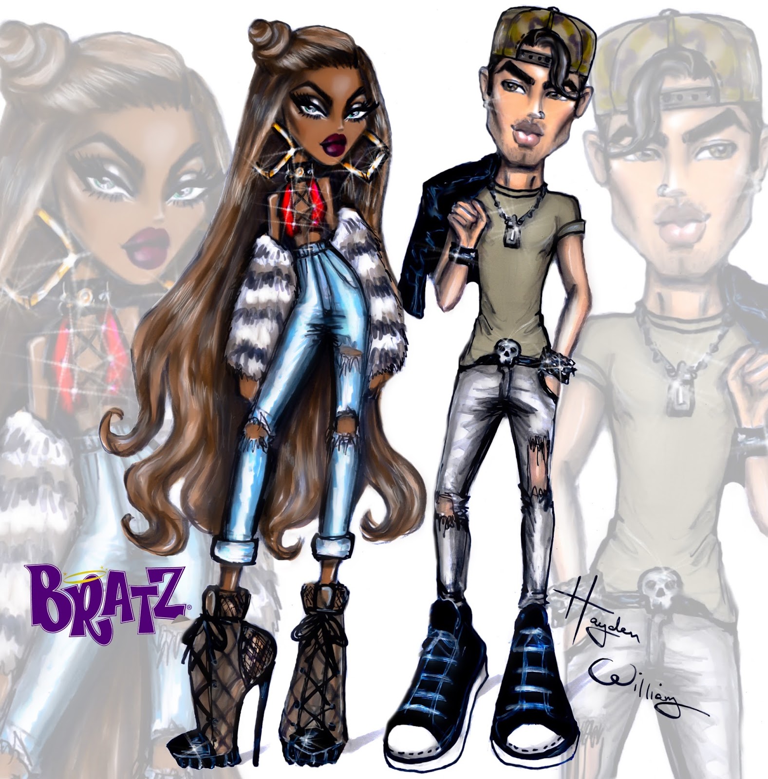 1577x1600 Hayden Williams Fashion Illustrations - Bratz Sketches