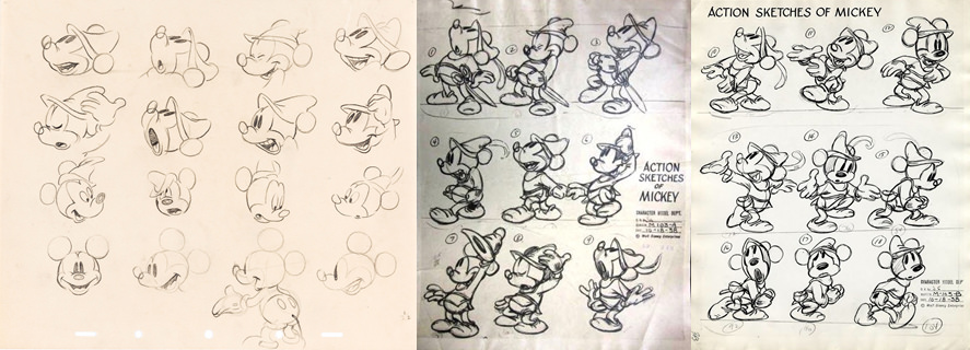 887x320 Disney Brave Little Tailor (1938) Mickey Action Sketches - Brave Sketch