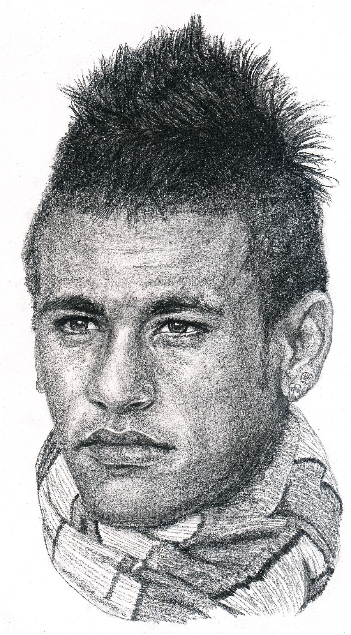 1205x2180 Brazilian Soccer Player Neymar By Marcelo F De Abreu - Brazilian Sketch