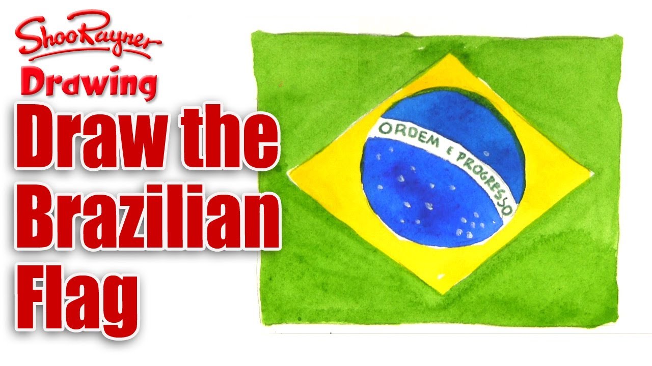 1280x720 How To Draw The Flag Of Brazil - Brazilian Sketch