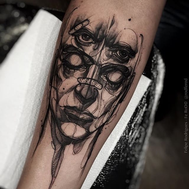 640x640 Xavier Fight Club Tattoo By Felipe Rodriguez. - Brazilian Sketch