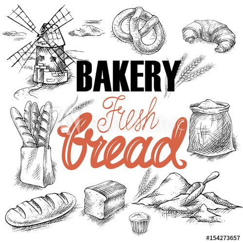 500x500 Bakery Bread Sketch - Bread Sketch