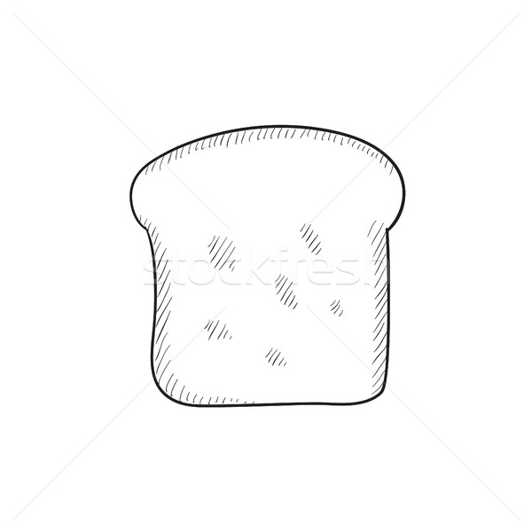 600x600 Single Slice Of Bread Sketch Icon. Vector Illustration Andrei - Bread Sketch