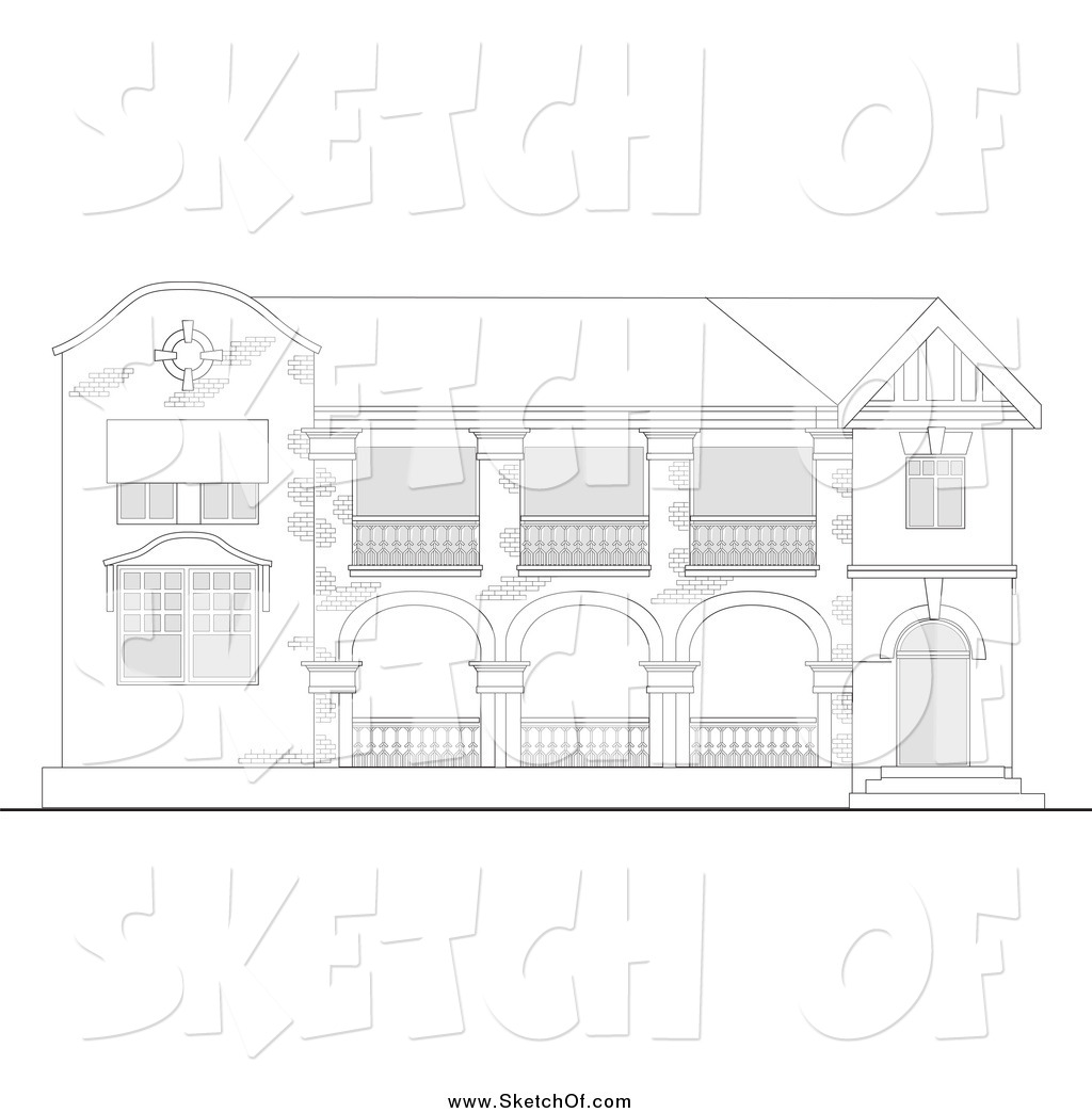 1024x1044 Drawing Of A Sketched Brick Building Facade By Patrimonio - Brick Building Sketch
