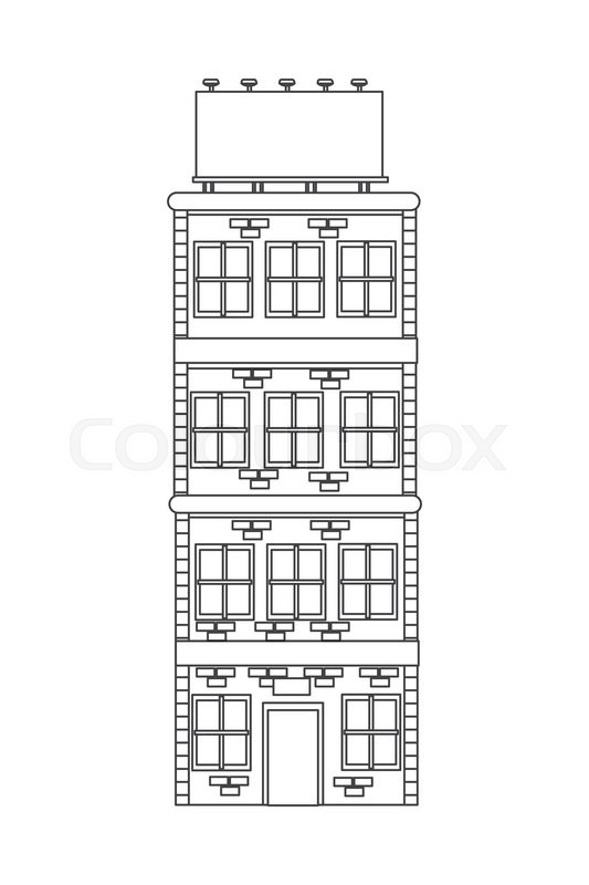 533x800 Flat Design Single Brick Building Icon Vector Illustration Stock - Brick Building Sketch