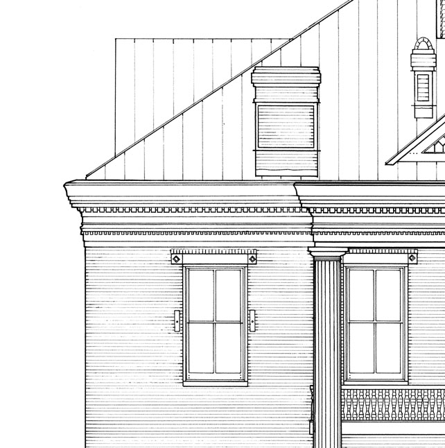 642x646 Measuring Buildings For The Historic American Buildings Survey - Brick Building Sketch