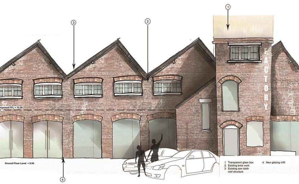 1000x617 Red Brick Building - Brick House Sketch