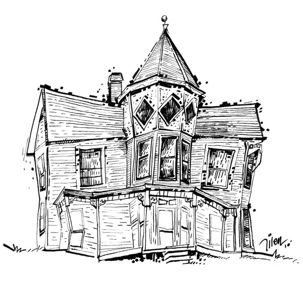 600x557 Pen, Marker Amp Magic Line Drawing - Brick House Sketch