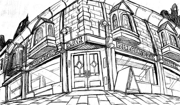 600x351 Sketch Of The Brickhouse Bar By Shonuff44 - Brick House Sketch