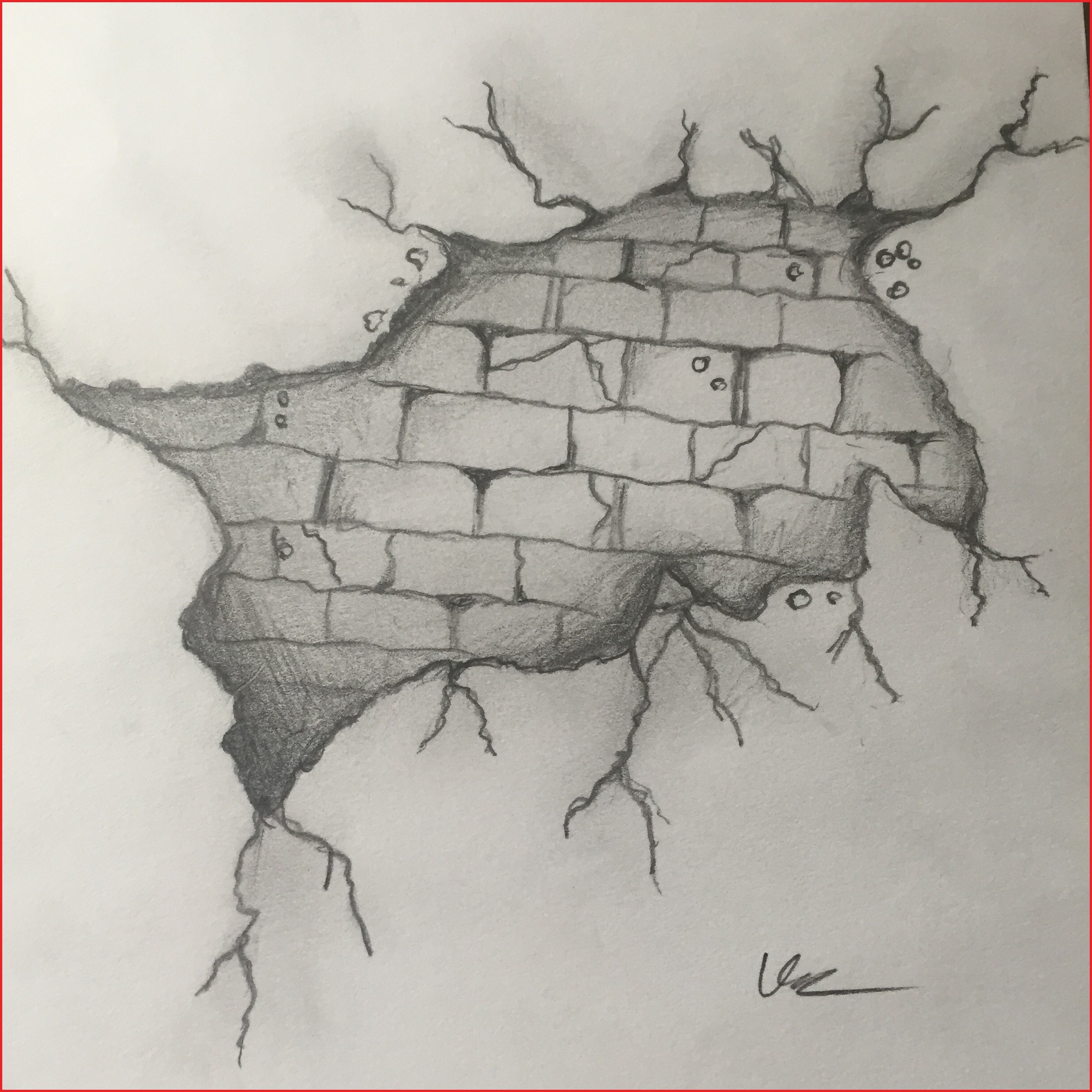 2448x2448 Drawing On Wall 157575 Pencil Sketch Wall Brick Wall Drawing Imgur - Brick Sketch