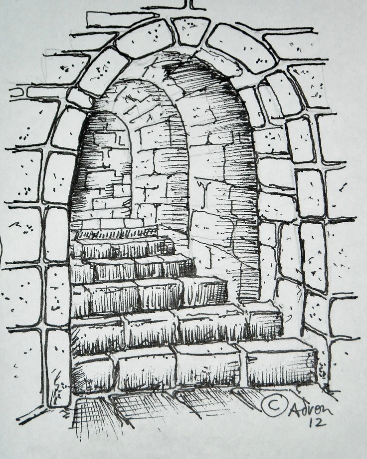 736x919 Drawn Stairs Brick Wall Free Collection Download And Share Drawn - Brick Wall Sketch