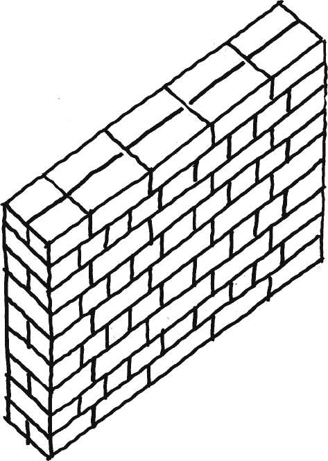 473x665 Potential For Innovative Massive Building Envelope Systems - Brick Wall Sketch