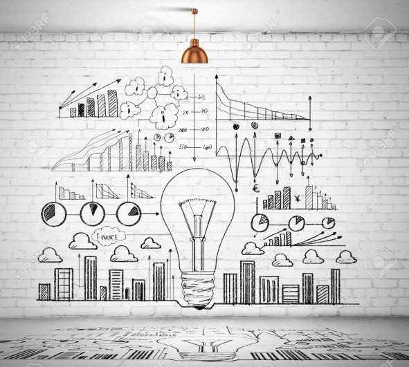 591x531 Awesome Sketch Themed Wall Drawing Ideas Showing Giant Lamp - Brick Wall Sketch