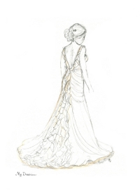 200x275 Wedding Dress Sketch Gallery Dreamlines Sketches - Bridal Dress Sketches