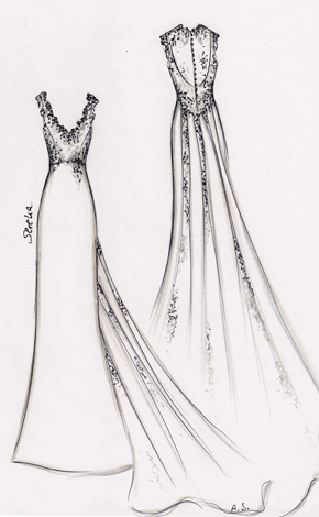 290x470 Wedding Dress Sketches - Bridal Dress Sketches