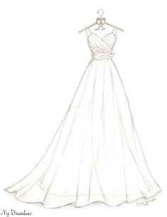 236x306 Bridal Shower Gift, Wedding Dress Sketch, Bride Gift From Maid Of - Bridal Dress Sketches