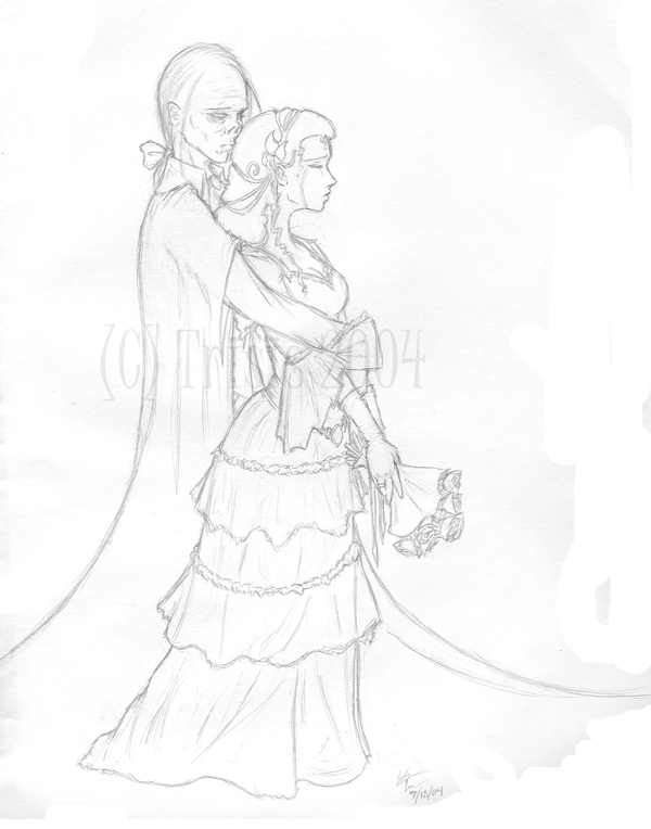600x764 Drawn Sketch Bride And Groom - Bride And Groom Sketch