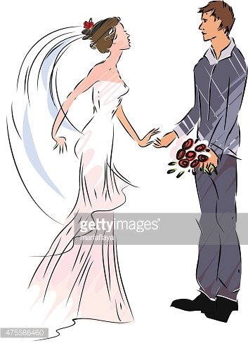 353x489 Sketch Of Bride And Groom Stock Vectors - Bride And Groom Sketch