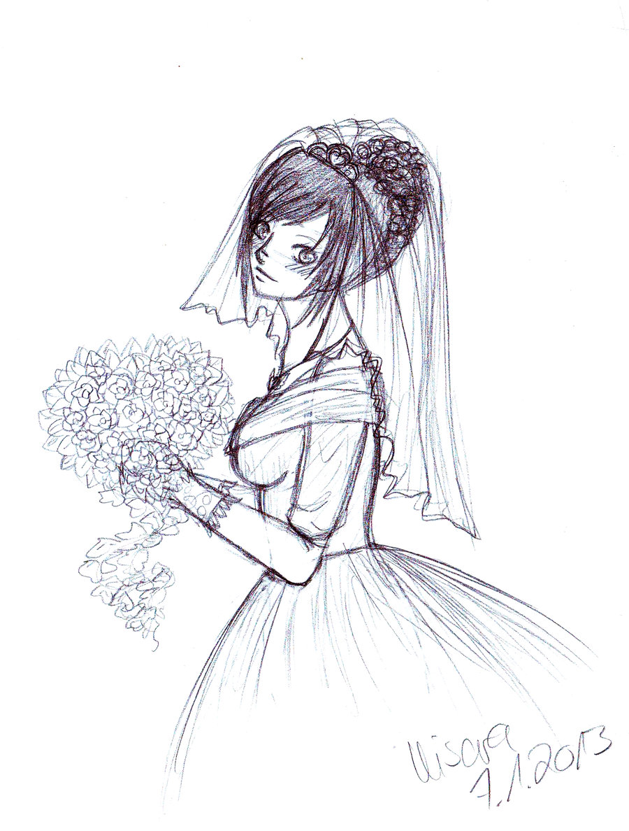 900x1188 Bride Sketch Drawing Skill - Bride Sketch