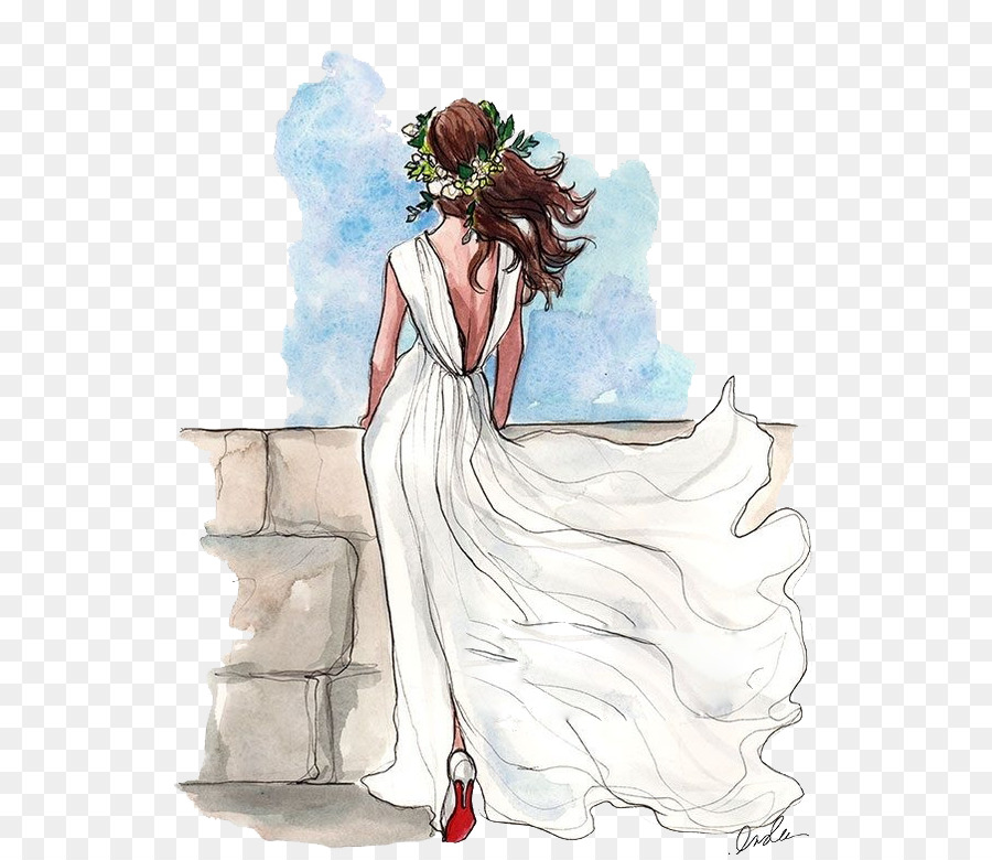 900x780 Drawing Wedding Dress Bride Sketch - Bride Sketch