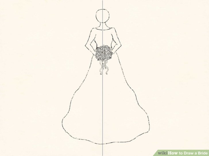 728x546 How To Draw A Bride 10 Steps (With Pictures) - Bride Sketch