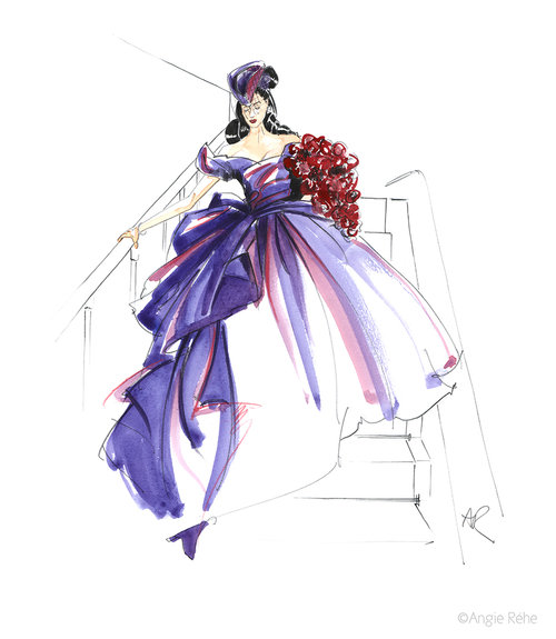 500x575 Bridal Sketches Angie - Bride Sketch