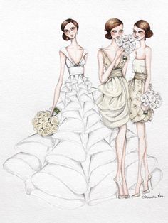 236x314 274 Best Bridal Illustrations Images Wedding - Bridesmaid Sketch