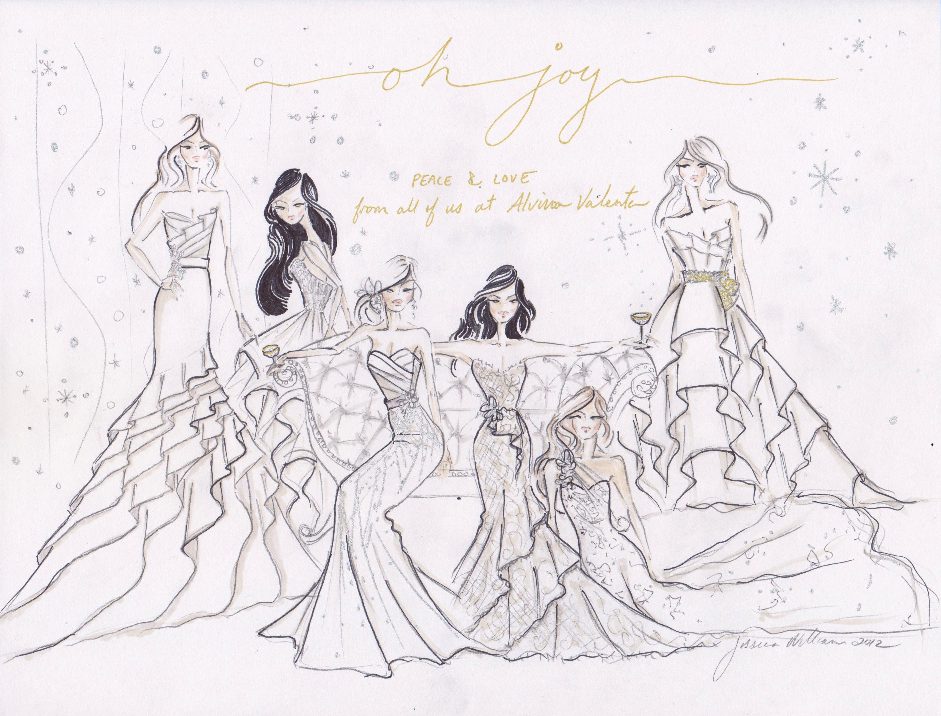 3287x2501 Happy Holidays, Love Jlm Couture Jlm Couture - Bridesmaid Sketch