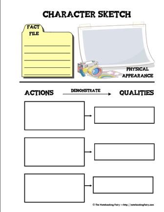 336x435 Character Sketch Notebooking Pages Notebooking Fairy - Brief Sketch