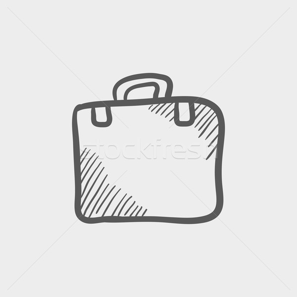 600x600 Briefcase Sketch Icon Vector Illustration Andrei Krauchuk - Briefcase Sketch
