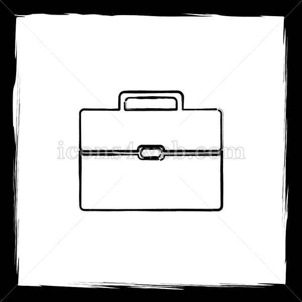 600x600 Briefcase Sketch Icon. - Briefcase Sketch