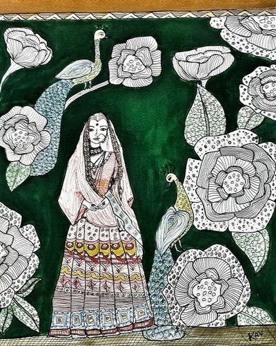 400x500 Bright Sketchpainting Indian Tradition Art Kav - Bright Sketch