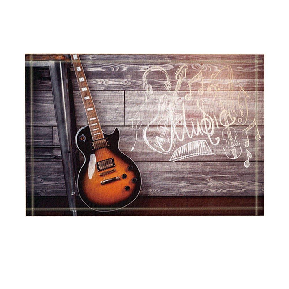 1000x1000 Music Decor Guitar With Bright Sketch In Wooden Interior Leaning - Bright Sketch